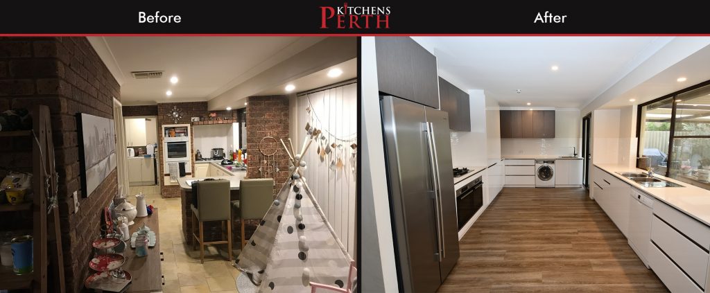 Kitchens Perth Before and After of Kitchen Renovation in Kinglsey 1