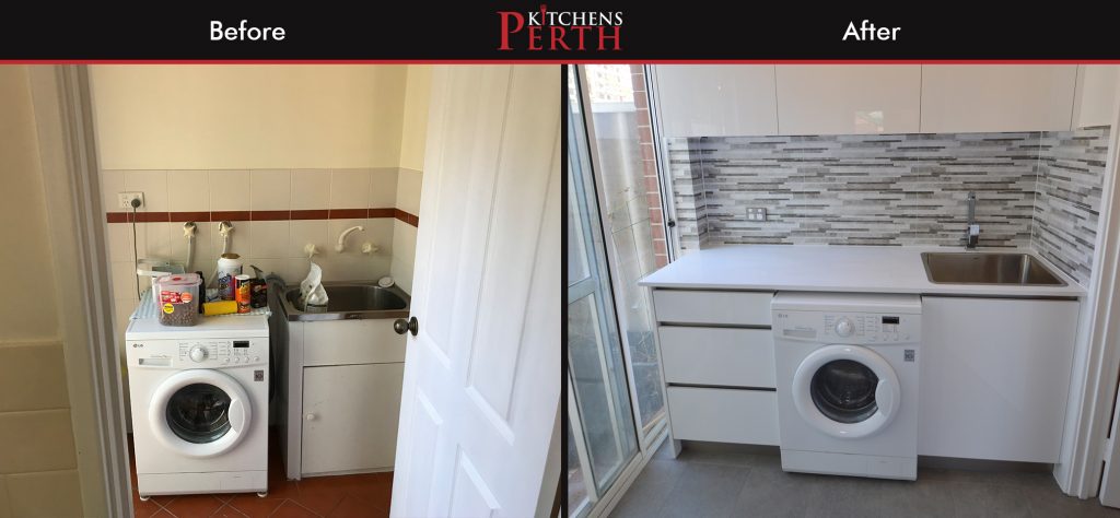 Kitchens Perth Before and After of Laundry Renovation in West Perth